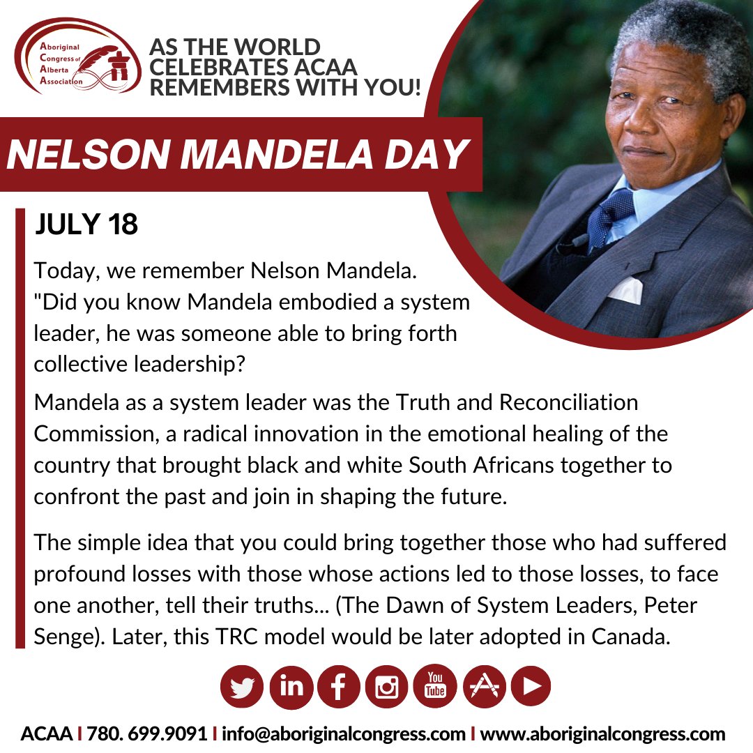 As the world celebrates Nelson Mandela Day ACAA remembers with you!

#acca
#nelsonmandeladay
#systemsleader
#alberta