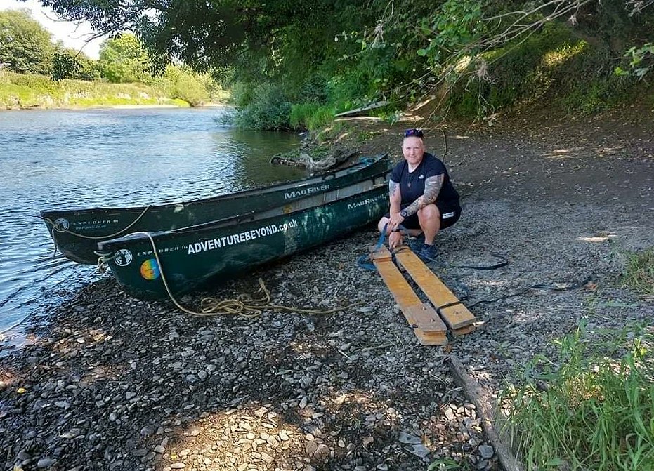 Clare_Rutter's tweet photo. Another fab paddle with mum &amp; assistance dog (and my bro) for her bucket list adventures mission. The scramble down the bank was a bit difficult but there's very little she can't (or refuses to) do!

#canoe #canoeing #paddleability #paddle #paddling #shepaddlescymru #shepaddles https://t.co/gOYYWd9c5f