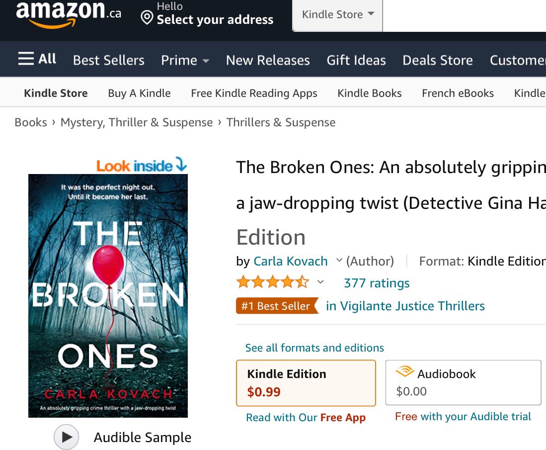Biting my nails! 
#TheBrokenOnes has a bestseller badge. It’s currently sitting at number 10 in the whole of Canada! It’s also at number 106 in the whole of Amazon USA. ✨

I’ll be glued to the Amazon charts tonight. 😂
Huge thanks to everyone who’s read my books! 😘
<a href="/bookouture/">bookouture</a>