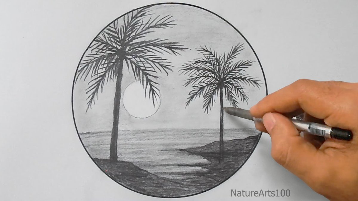How to draw scenery of beautiful nature by pencil sketch and shading ||  Step by step art - YouTube