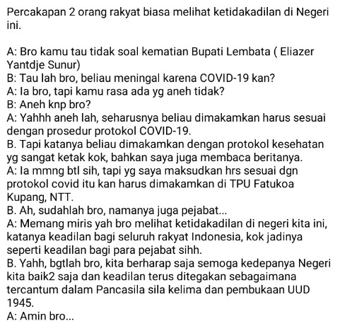 UlAdu_'s tweet photo. Keadilan bagi seluruh rakyat ❌
Keadilan bagi para pejabat✅ https://t.co/nf8oC9mNCT