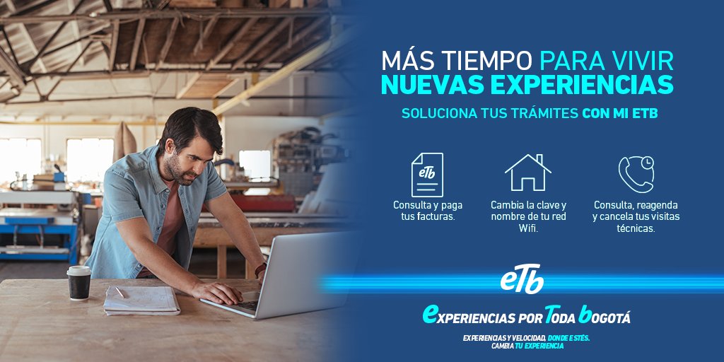 ETB's tweet photo. ¡Tienes que conocer tu nuevo Mi ETB! Ingresa ya desde  https://t.co/6jIDrte8zI o descarga la app en tu celular desde el PlayStore https://t.co/Kqfvf2DaEI o en IOS https://t.co/O9inj5KVDq y empieza a autogestionar tus servicios fácil y rápido. https://t.co/x12gfxwOzX
