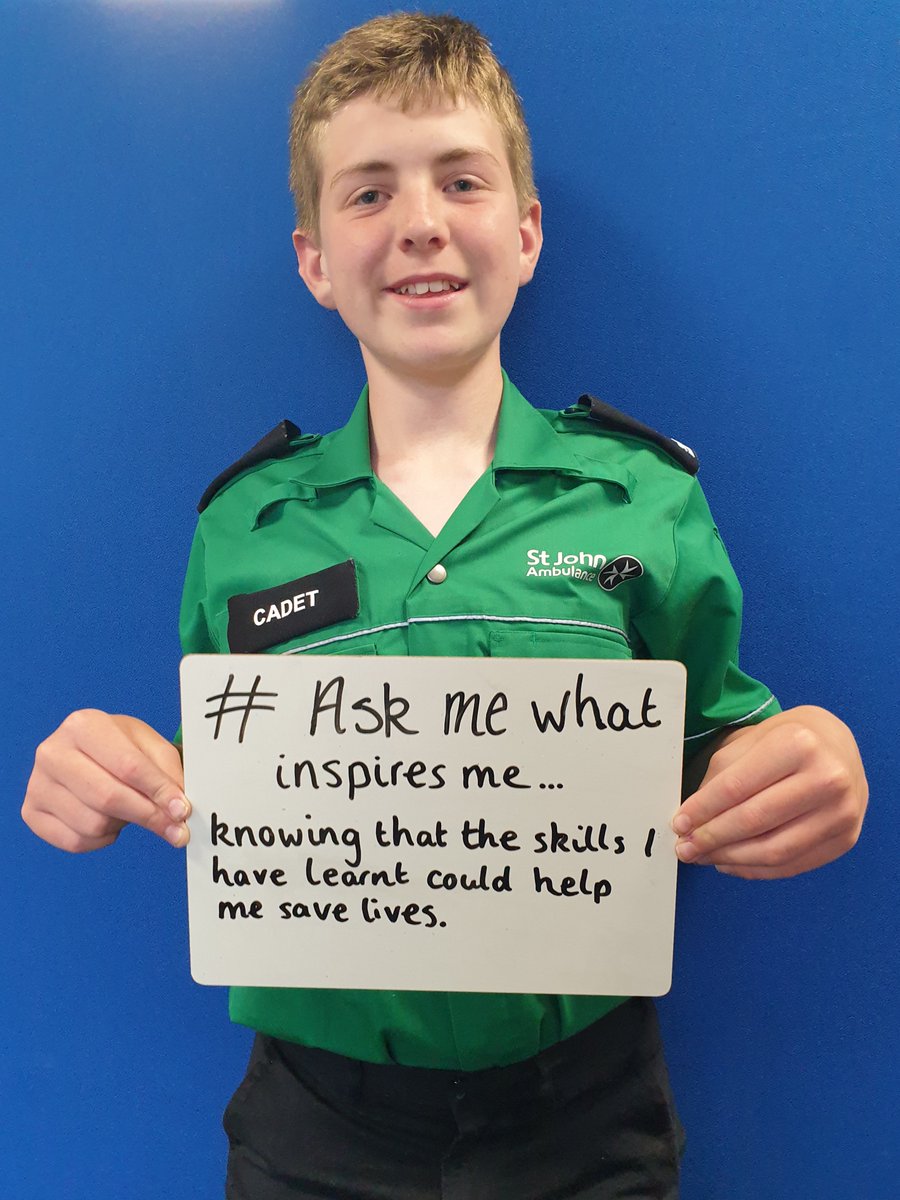 Great to see Oliver, a cadet from the North, showing his motivations... #AskMe What inspires me...
<a href="/SJAYouthEng/">St John Youth England</a> <a href="/stjohnambulance/">St John Ambulance England</a>  #SJAPeople #SJANorthYouth
