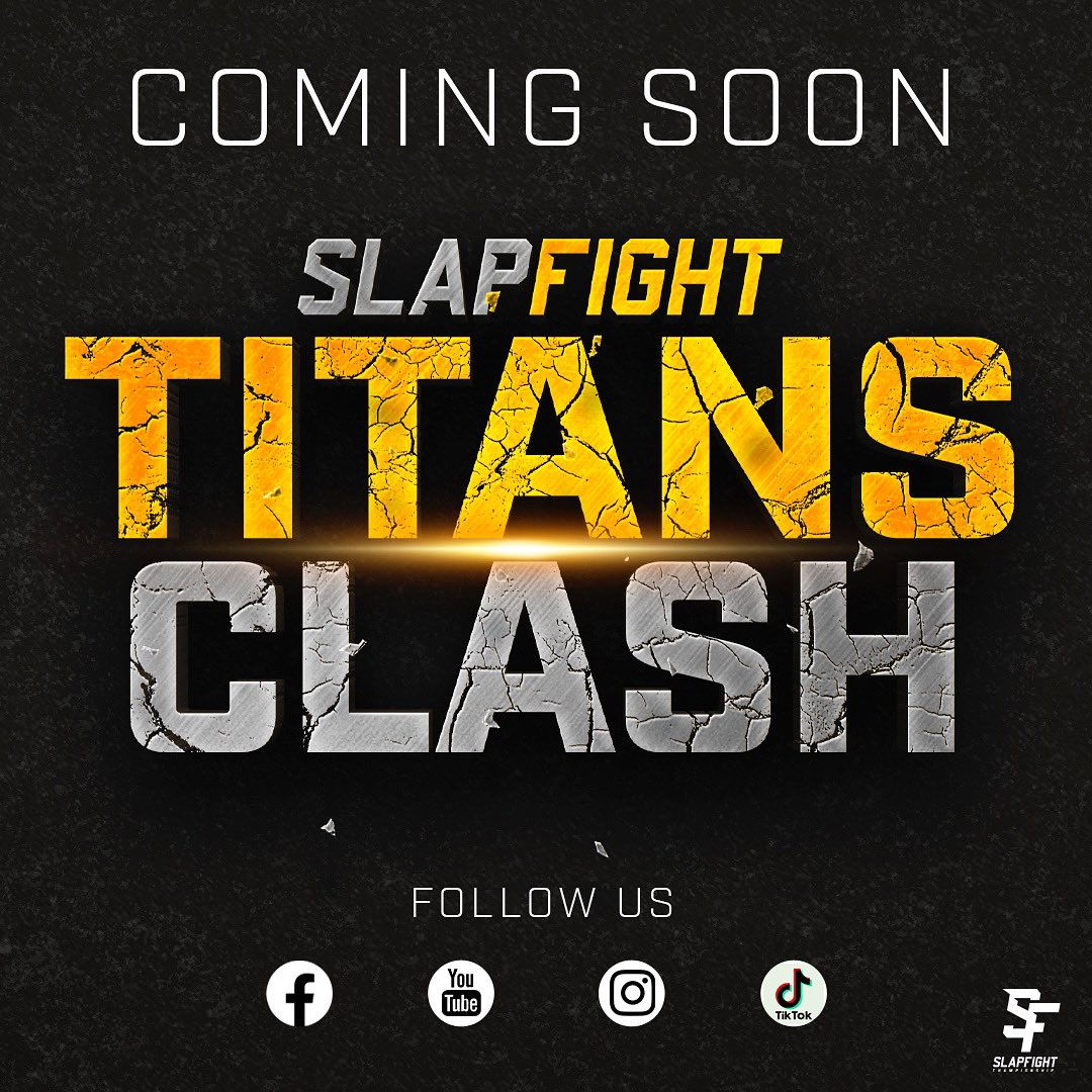 SlapFIGHTUSA's tweet photo. TITANS CLASH! Coming Soon!
.
.
.
#slapfight #slapfighting #slapping #slapped #slapfightingchampionship #slapkings #slapfightchampionship #slapcontest #slap #slapko #slappingcontest #slapfights #slapcompetition #slapfighttitansclash #ko #foxsports #FITE https://t.co/H4nbokPeGx