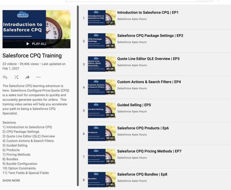 Amit Chaudhary (@amit_sfdc) on Twitter photo We did one FREE comprehensive 22-video Salesforce CPQ training series in <a href="/ApexHours/">ApexHours</a>.
Playlist lnkd.in/dAfHJ3n
Result
🎓Certifications = 50+...🥳
🧑👩 Registrants = 2600+
👀Total views = ~100K 
Behind the screen.  
⏱ Content = 10Hr
📽 Videos = 22
👨💻 Time Spend= 300+ We did one FREE comprehensive 22-video Salesforce CPQ training series in <a href="/ApexHours/">ApexHours</a>.
Playlist lnkd.in/dAfHJ3n
Result
🎓Certifications = 50+...🥳
🧑👩 Registrants = 2600+
👀Total views = ~100K 
Behind the screen.  
⏱ Content = 10Hr
📽 Videos = 22
👨💻 Time Spend= 300+