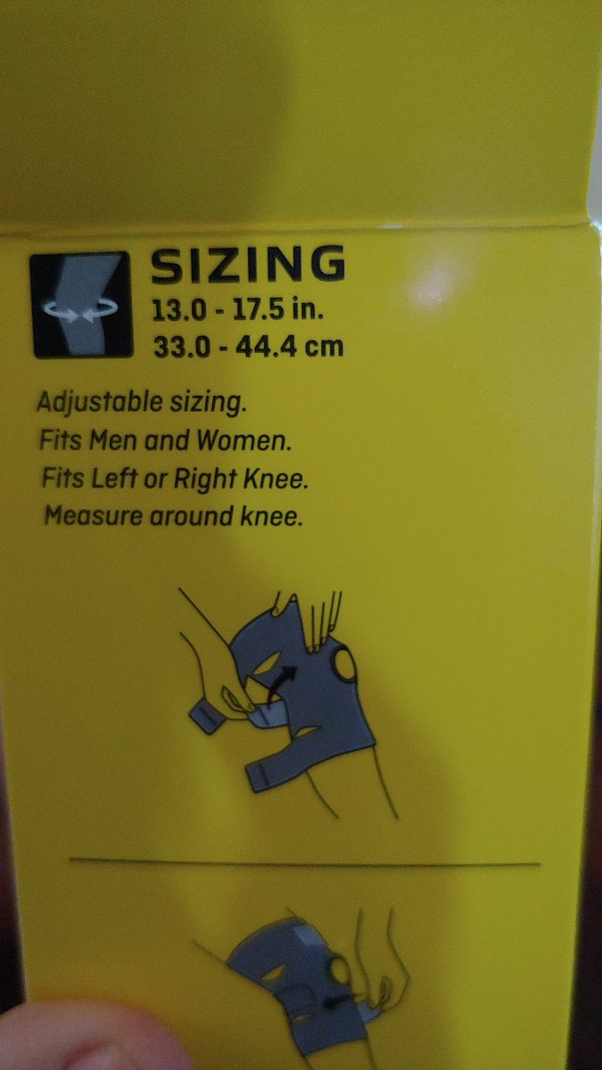 ChatturghaXXVII's tweet image. Update: The brace I bought is too small, despite the fact that I measured my knee several times in several areas and wrote them down, so Idk why it didn&apos;t fit. Wtf @3M? There&apos;s no way this sizing is accurate. #DisabilityProblems