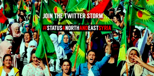 defendrojava's tweet photo. Official recognition would give the people of Rojava direct access to urgently needed humanitarian aid, a seat at the table in negotiations over Syria’s future, and formal acknowledgement of their right to self-determination. It’s time to grant #Status4NorthAndEastSyria https://t.co/1HSmgsqR7Q