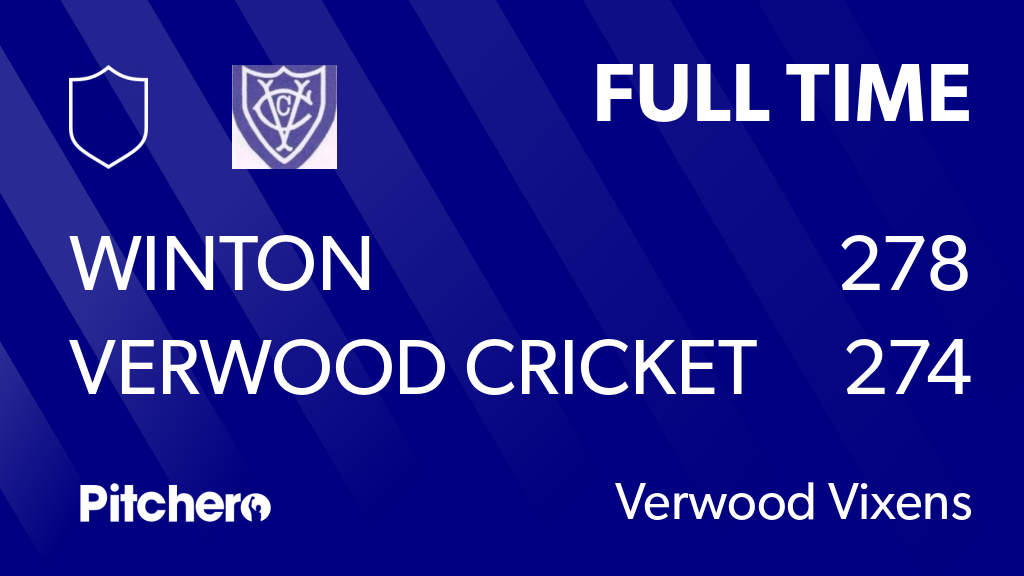 Verwood Cricket Club on Twitter "FULL TIME Winton 278 274 Verwood