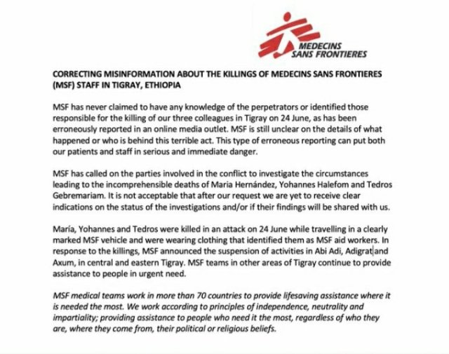 From_The_Horn's tweet image. wp.me/pcUuFp-3qA - 

The statement draft of written the #Corection misinformation about the #medicinessansafrontersies (#MSF)kiling in #tigray regions of #ethiopia 
— MH®️ (@MHOROMIA) July 18, 2021
Read More