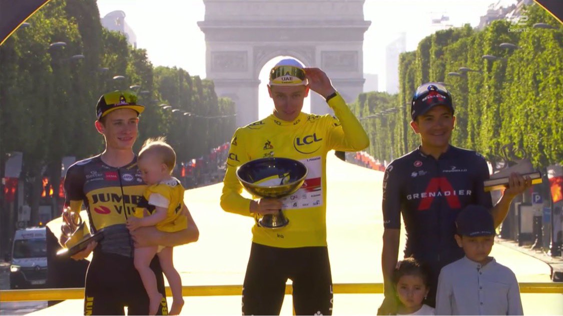 Smukke og rørende billeder fra podiet i Paris 💛 Tillykke til Jonas Vingegaard og @dcucykling. En kraftpræstation, et kolossalt resultat og et enormt cadeau til det danske elitearbejde 🇩🇰
Vi glæder os til <a href="/LeTour/">Tour de France™</a>-starten i Danmark til næste år! 🚴