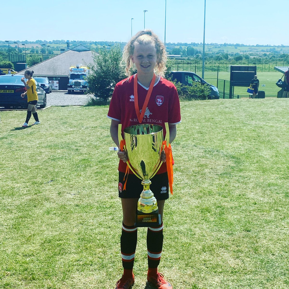 That’s my girl! Rugby Tournament u15’s Winners ❤️💚 @CovUtdu14Girls <a href="/PaulMacca76/">Paul Mcmillan 🌸</a>