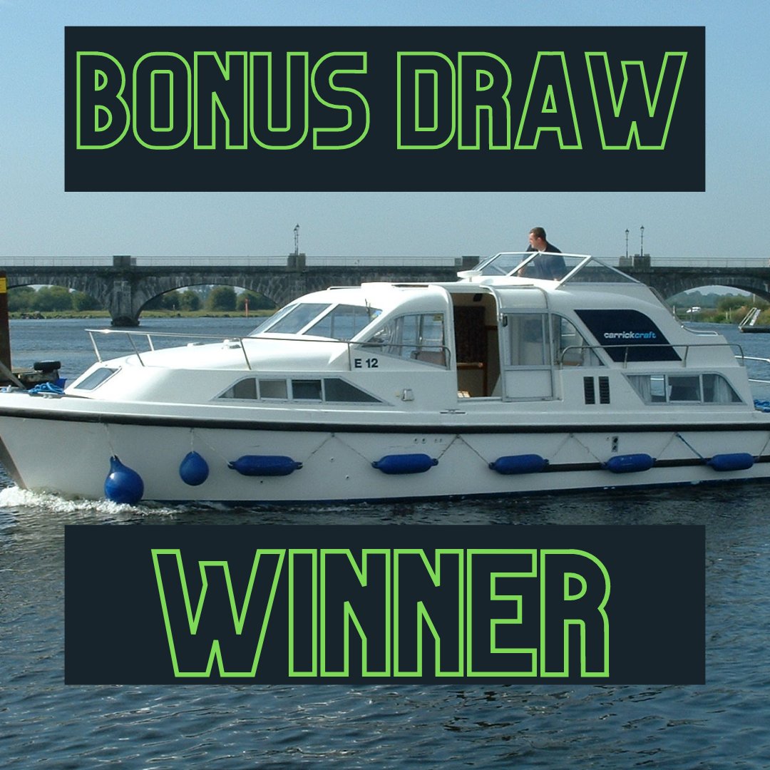 WinaCarHoliday1's tweet photo. We are delighted to announce that the winner of our second bonus draw, for a weeks holiday on the Shannon is Stephen Tighe, Boyle, Co. Roscommon.
#BoatingHolidaysinIreland #CarrickCraft #Staycation #WinAHoliday https://t.co/IOit6UTrcQ