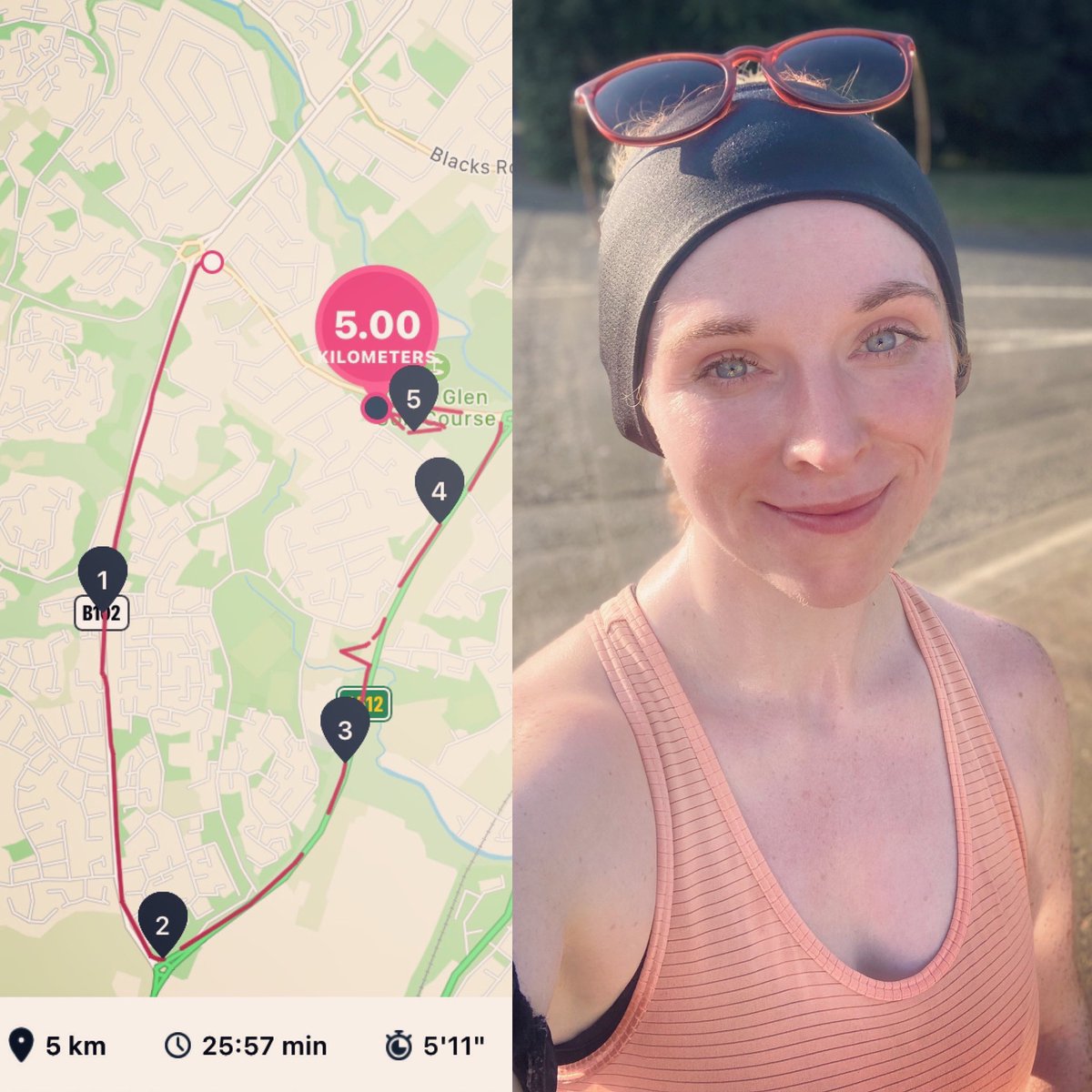 Teatania's tweet photo. Tried to wait until it cooled down. Never happened!

#5kunder26 - that'll do for 21°C heat ontop of a morning gym session. 🏃‍♀️🏋️🏻‍♀️🥵🌞

Off to find an ice bath now...

#running #gym #weightlifting #eveningrun #summerrun #runinthesun #runintheheat #5k #glistening https://t.co/ucrYIwtOIe