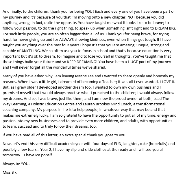 ltw_lauren's tweet image. To all of the staff, children and parents at @mesne_lea 

I wanted to make sure my current class knew prior to posting openly to you all but now they do, it's the right time! 

Thank you SO much for the past four years, all of you!