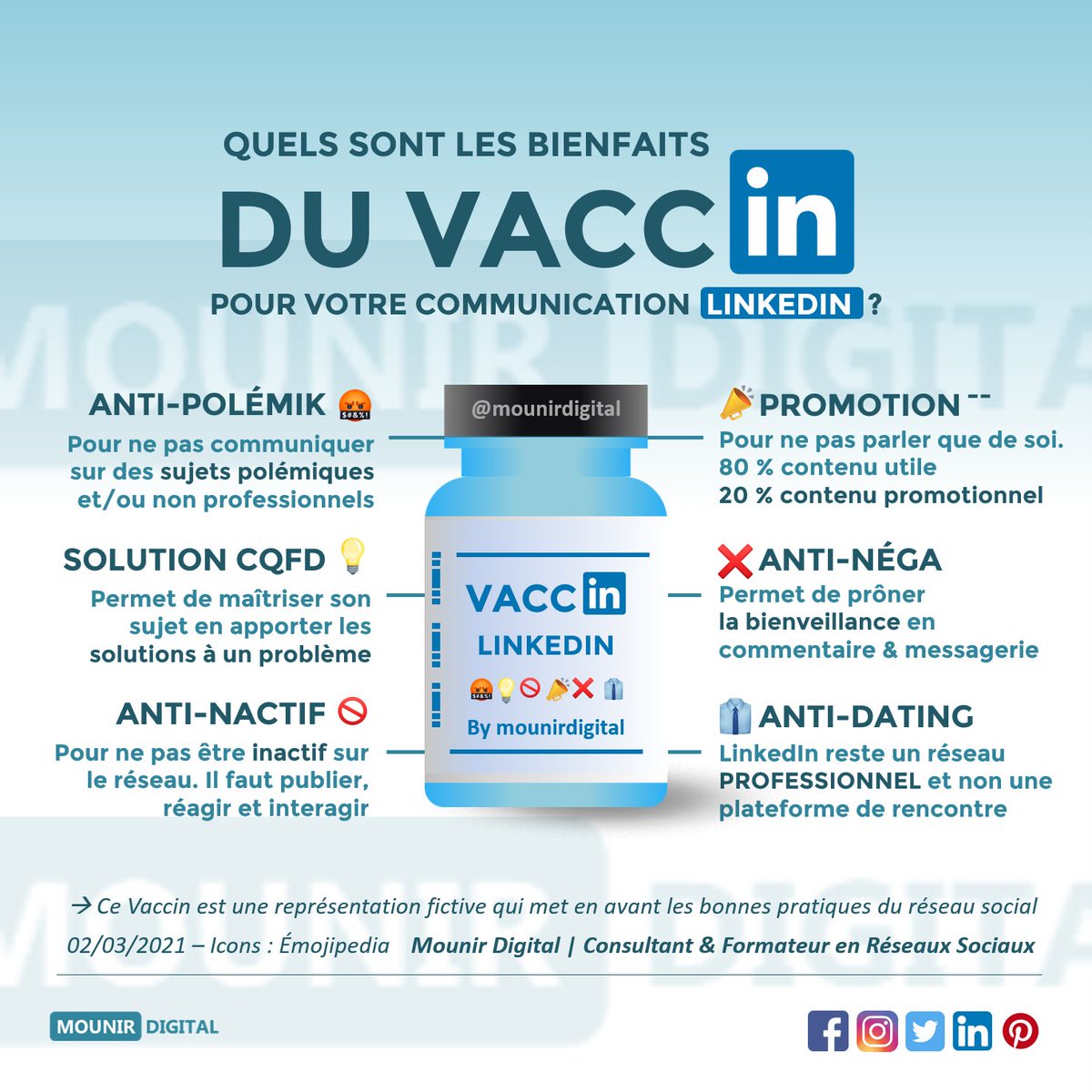 mounirdigital's tweet photo. REPOST : IL FALLAIT QUE J'EN PARLE !

Voici le seul #Vaccin à prendre...

... pour votre communication #LinkedIn !

Au moins, lui on est sûr qu'il marche, car je l'ai testé et approuvé ! 

#contentmarketing #newsjacking #socialmedia #marketingdigital #digitalmarketing https://t.co/XRA28ZgUqO
