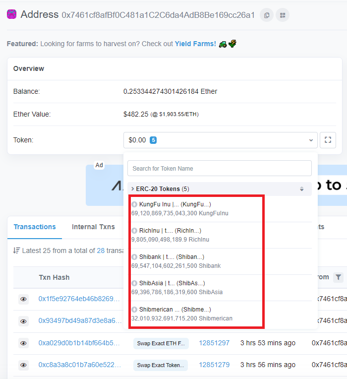 onyx_gems's tweet photo. This 26a1 wallet also holds #RichInu #Shibank #Shibasia which are all by the same Development team!
Next week could be very interesting!
$Shib #Shibarmy #Shiba #eth $eth https://t.co/lW0fJStrTB