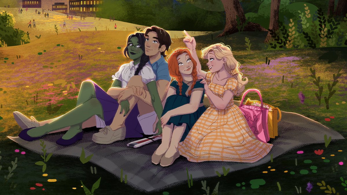 faesflower's tweet image. Thank you @lumieluna for this beautiful commission: one of the final scenes from #ThreadsOfTruth. I loved writing the fireworks in the park scene &amp;amp; can’t stop admiring this!