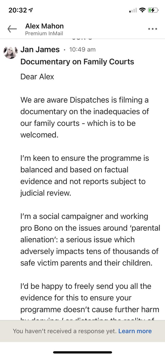 Sent to the CEO of Channel 4 ahead of programme ( 3rd June). Then subsequent information was issued to <a href="/AnnaHallTV/">Anna Hall</a> and <a href="/louisetickle/">Louise Tickle</a> 
No one can say they were ‘unaware’ of the serious issues caused by parental alienation. <a href="/Ofcom/">Ofcom</a> 👇