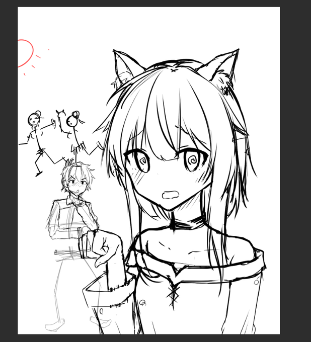 課題に時間を取れれましたが、こういう風にしてこのファンのイラストをしあげたいとおもいます! 