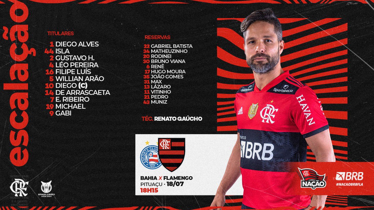 Flamengo segue preparação para jogo com o Bahia 