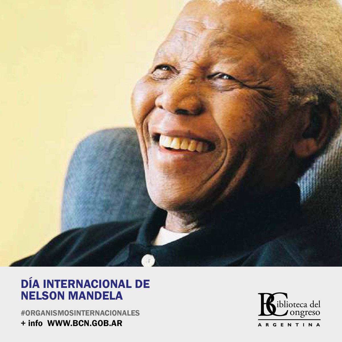🗓EFEMÉRIDES

🇿🇦 Día Internacional de Nelson Mandela

📸: Fundación Nelson Mandela/Matthew Willman

📧 Consultas: drgconsultas@bcn.gob.ar