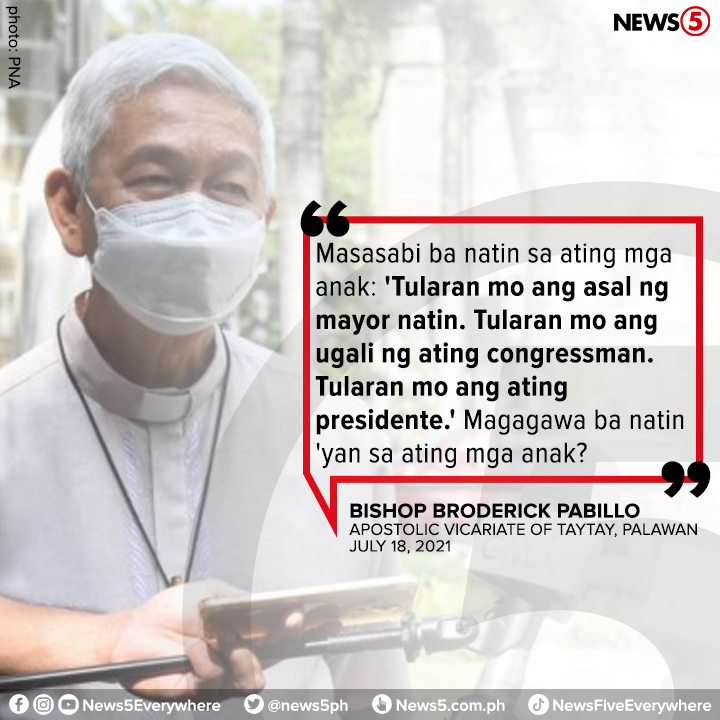 News5PH's tweet photo. Sa kanyang Homily noong Linggo, may mensahe si Bishop Broderick Pabillo sa mga botante, lalo't papalapit ang 2022 elections.

"We need leaders who are moved by the dire situation of the people. We need leaders who have mercy and compassion and not promote kill, kill, kill." https://t.co/Z5Lqm4nWyL