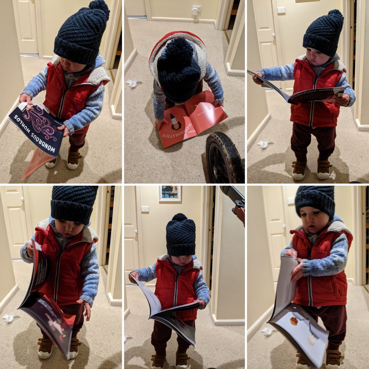 Little Charlie enjoying the Wondrous Worlds of mathematics this morning thanks to the supremely talented <a href="/katiebuchhorn/">Katie Buchhorn</a> #nevertooyoung #wondrousworlds #mathematics