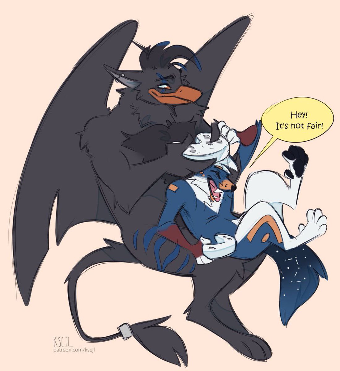 KodaBlackwing's tweet photo. Aaa. Got gifted an absolutely adorable pic gaming with the kiddo. I’m totally winning fair and square! Thanks @Bloopyfox I love itttt <3
🎨 @ksejl_art https://t.co/vmThCOnfHo