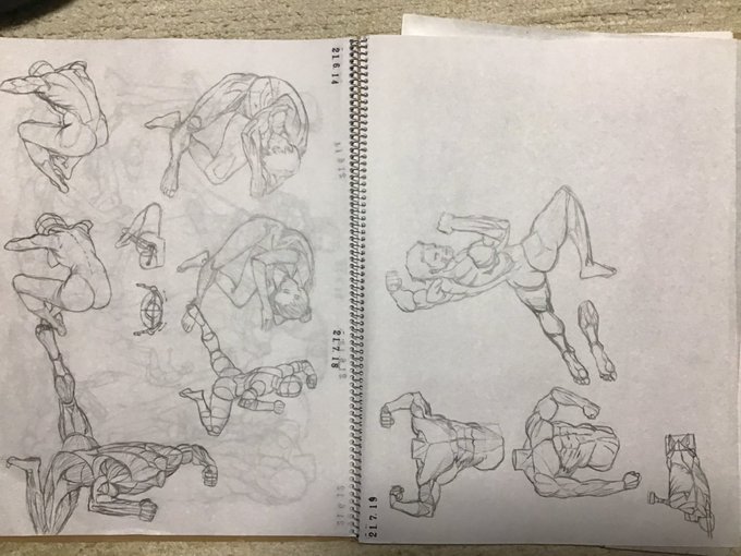 #キムラッキ 模写再開です。毎日少しづつ筋トレに。 