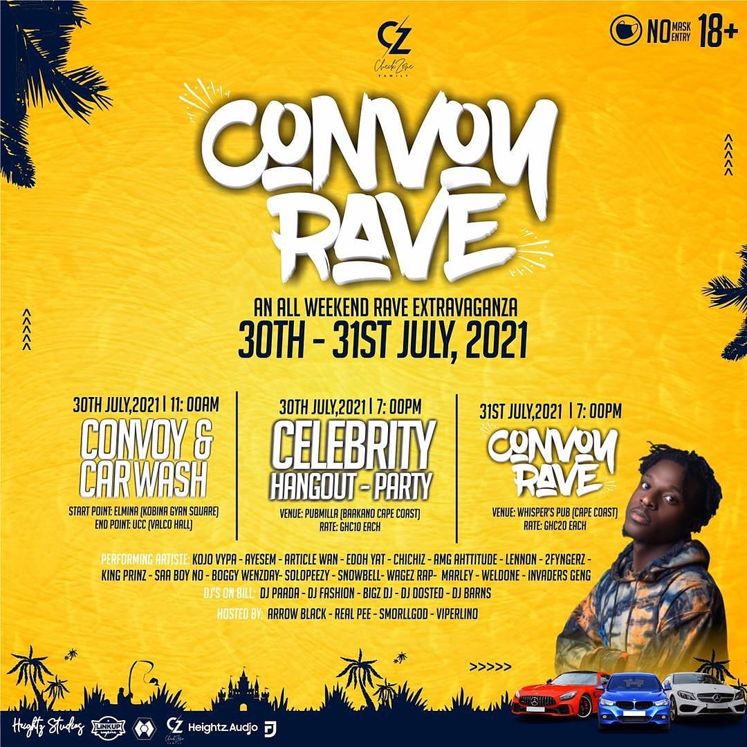 Drop all busy schedules and let set cape coast loud and ablaze🔥🔥. The largest convoy party ever. Yo! you don't wanna miss. #convoy Rave 🚨