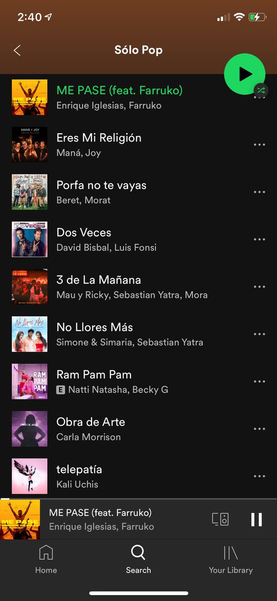 Solo Pop 🤙 #MEPASE <a href="/Spotify/">Spotify</a> open.spotify.com/playlist/37i9d…