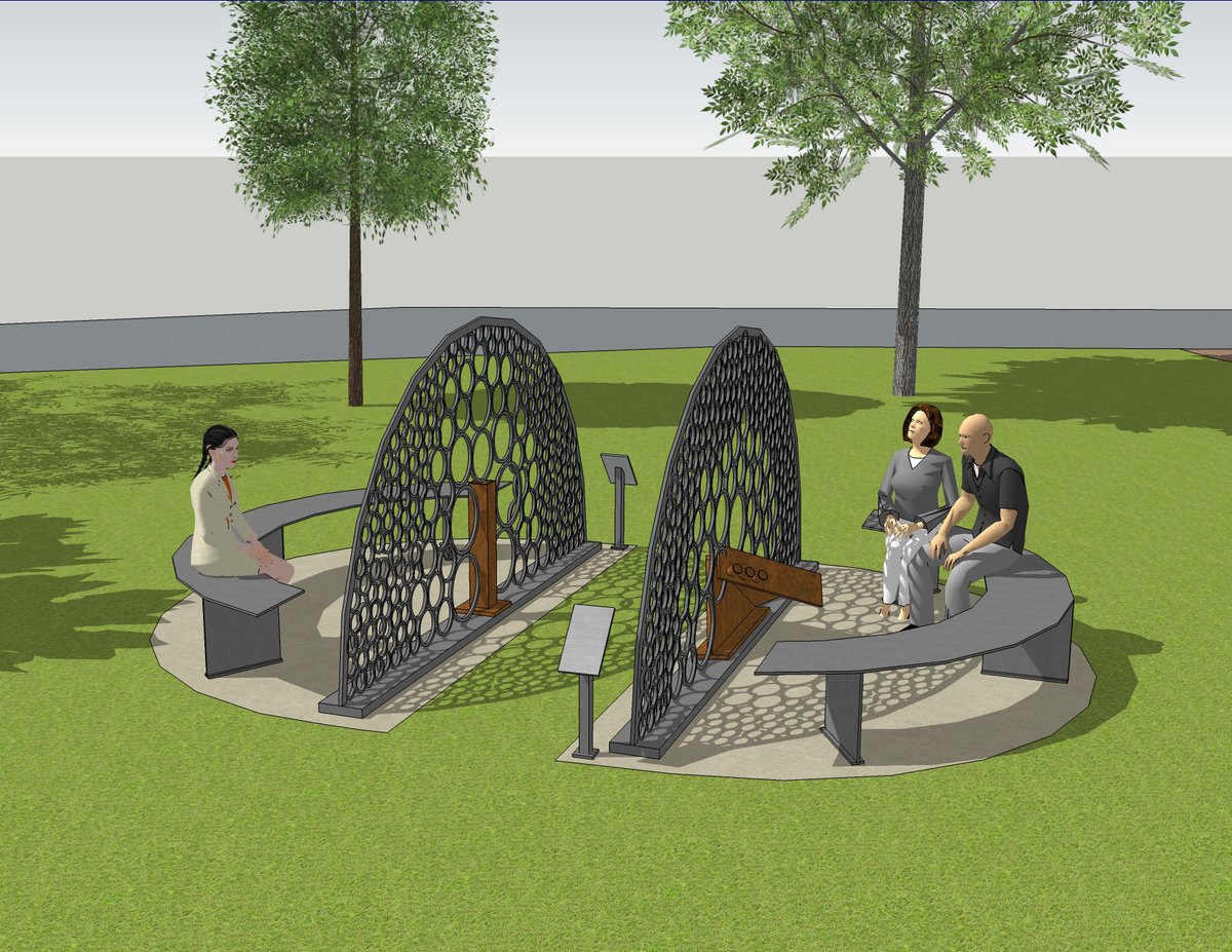 SarahLangsam's tweet photo. I’m honored to announce a new permanent installation I’m working on commissioned by @millburntwp! The September 11th memorial features two steel pieces recovered from Ground Zero. https://t.co/e7JYcmjQrP