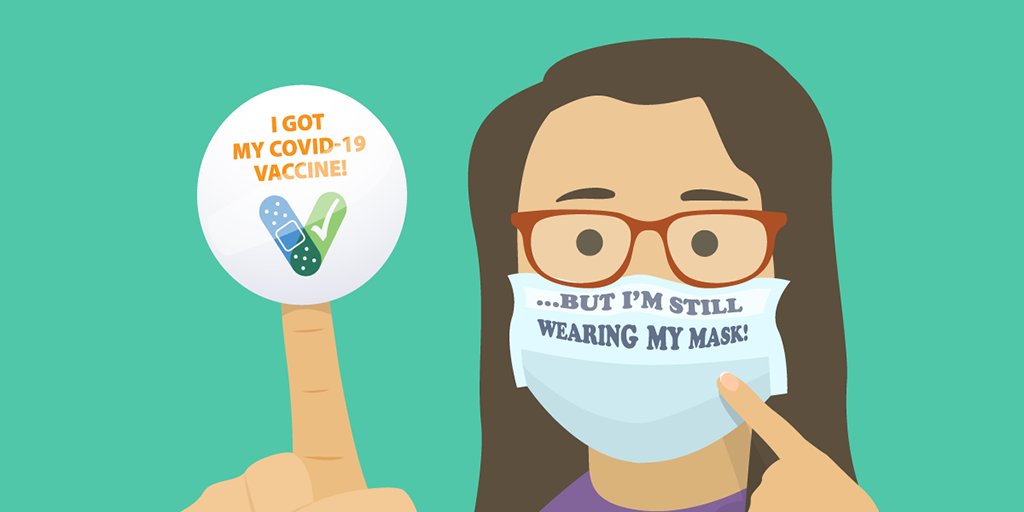 storieswriting's tweet photo. I'm fully vaccinated and still wearing a mask! 💯 https://t.co/bkELQJRNp7
