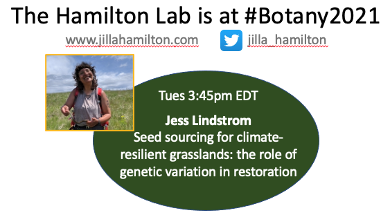 jilla_hamilton's tweet photo. The Hamilton Lab is at #Botany2021 - can't wait to see you there!! @PrairieFungus @Michell01008276 @joe_braasch and Jess Lindstrom will all be presenting! https://t.co/pvJuPXvdO4