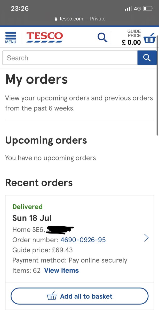 alicejadetaylor's tweet photo. @Tesco And now it’s saying delivered but there’s no sign of my delivery. Where is it? What’s happened to it? Why has it not been delivered to me? Why have I not received my food? I’m not happy about this at all. I’ve waited up until 11:30pm to receive nothing?! https://t.co/mhF2DXRRu7