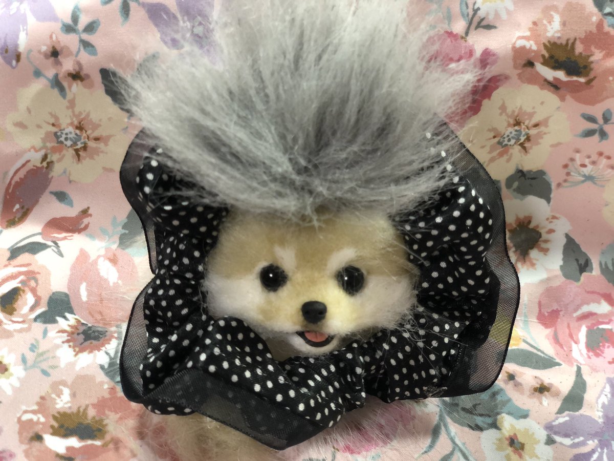 ちぇこ 羊毛フェルト على تويتر 失敗２つ 一つは毛染め 黒にしたかったけどやっぱり染まらなかった でもグレーに染める手立ては見つかった そしてもう一つの失敗 お顔が小さすぎた この子に合わせて型紙用意して作るのしんどいので お顔だけアレンジ