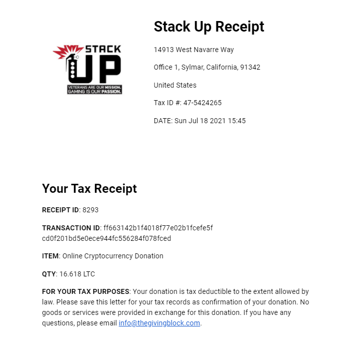 NoWarCoin1's tweet photo. Extremely excited and happy to announce Stack UP @StackUpDotOrg as a recipient of a donation by the NoWarCoin Community! Thank you all for your service and we hope our community donation can make an impact to those who need it most! #gaming #veterans #nowarcoin #stackupdotorg https://t.co/vH7WN5tzYb