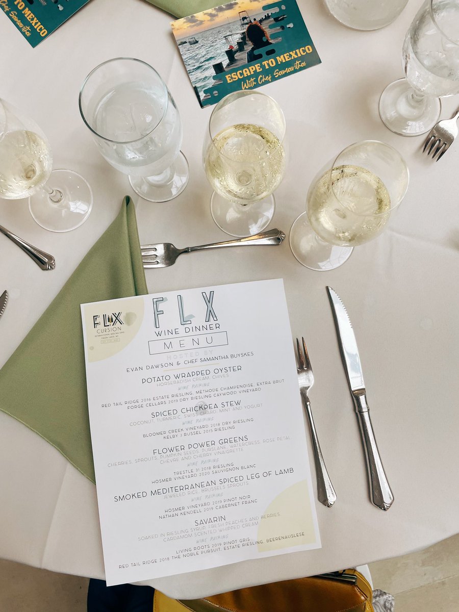 leahstacy's tweet photo. last night’s #flxcursion dinner at the left bank in geneva was *chef’s kiss* — delicious food & wine, great hosting by @evandawson, & such a fun crew of people ✨ https://t.co/3PgoZYP9cf