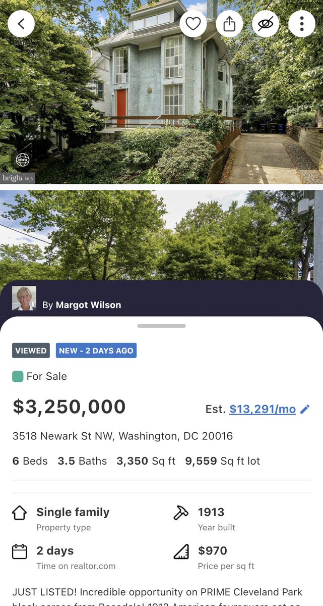 ClaimDC's tweet image. $970 a square foot for a Cleveland Park moneypit last renovated in 1985.  What are we missing here? @washfineprop
