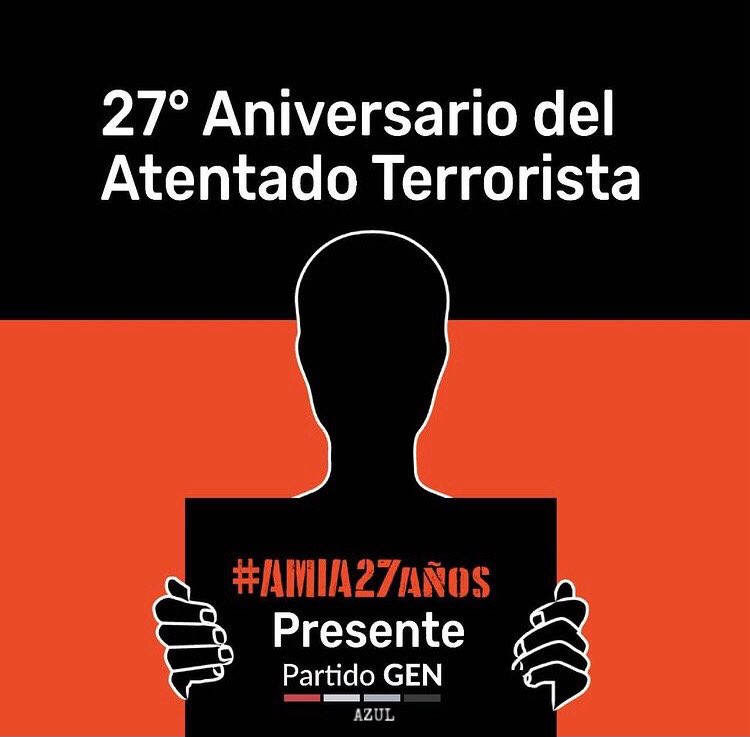jgenazul's tweet photo. AMIA | Se cumplen 27 años de este fatal atentado terrorista.
Hoy, más que nunca, seguimos reclamando verdad y justicia en memoria de todas sus víctimas.
#AMIA27Años #MemoriaVerdadyJusticia #NuncaMás #JGEN #PartidoGEN https://t.co/P0DqhzRpDd