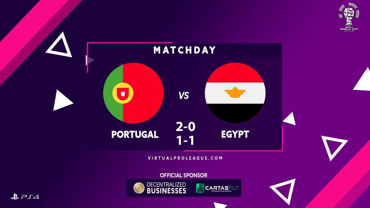 Portugal 🇵🇹 | Proclubs🎮
<a href="/acf_proclubs/">Association of Cyberfootball</a> 🇪🇺 Cup 1/8 final:
🏠Portugal 4-0 Georgia✅
🛫Georgia 0-2 Portugal✅

<a href="/VPLglobal/">Virtualproleague</a>🌍 Cup 1/4 final:
🏠Portugal 2-0 Egypt✅
🛫Egypt 1-1 Portugal➖

Today we achieved two more important wins and we start to enter the final stages of competitions.