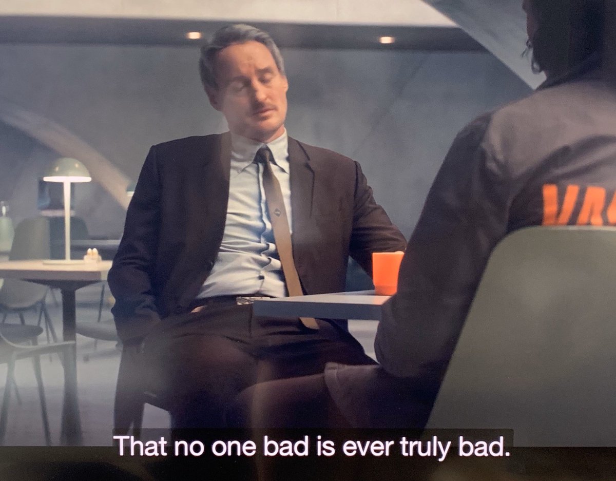 lubinhere's tweet photo. I found this scene from Loki ep 2 relatable. It doesn’t try to prove a point but offers food for thought regarding the ideals we‘ve been fed for years in our religious, business or social groups.

#lokimobius #loki #Mobius #DisneyPlus #tva #deconstruction #perspective https://t.co/c2BvHrTud1