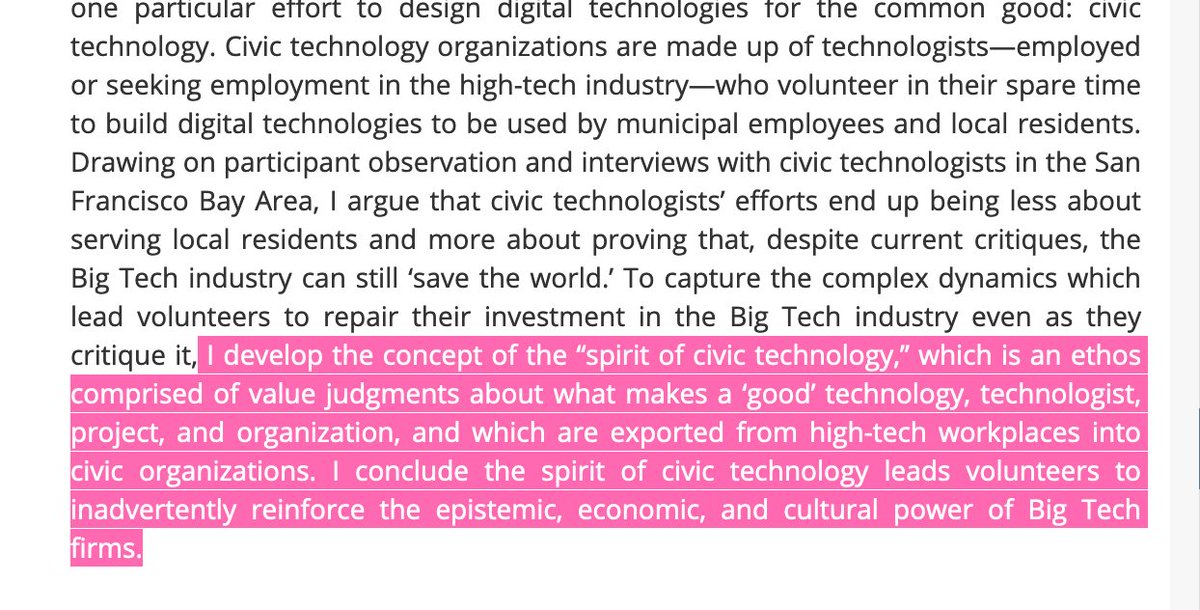 wow this dissertation by @kaareeenah on civic tech orgs spreading solutionism is great (via @jathansadowski) still reading, but Ch 4 (pg 53) is mandatory reading qspace.library.queensu.ca/handle/1974/28…