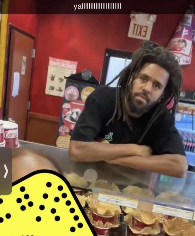 TeamDreamville's tweet photo. Imagine you’re serving ice cream and then J. Cole walks in 😳 https://t.co/bPjyeoD1MB
