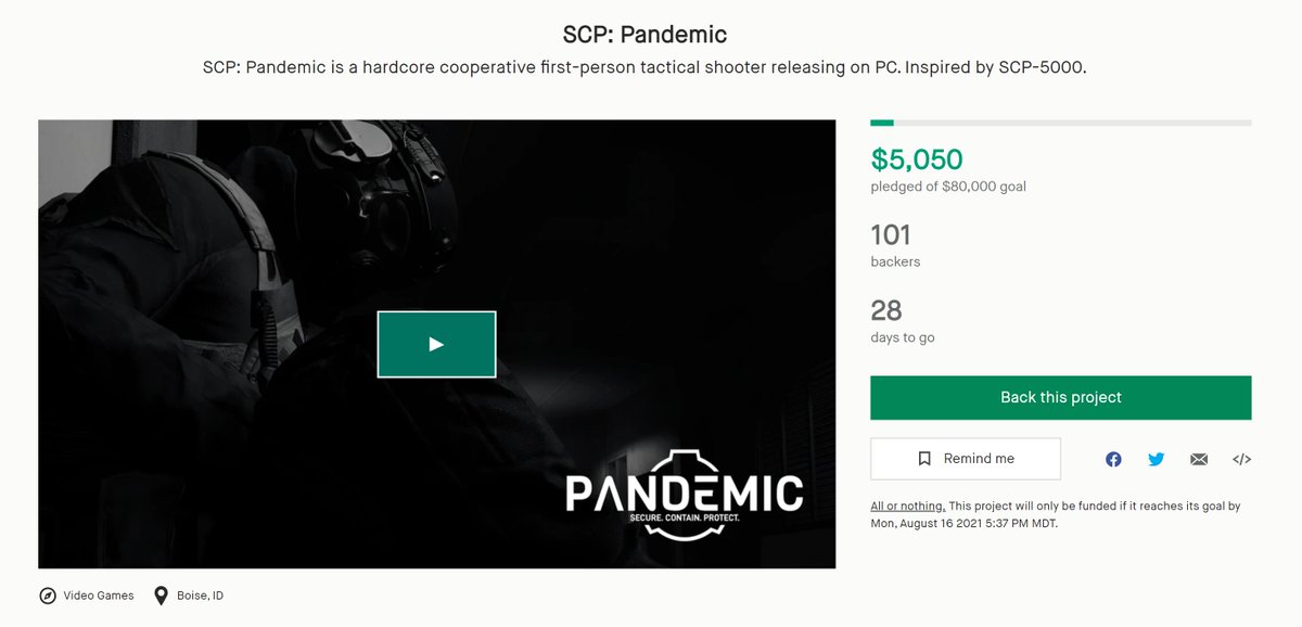 AffrayCo's tweet photo. $5,000 and 101 backers in the first 24 hours!! This starts us off with 6% on the first day, thank you call so much! 

https://t.co/0qZ7gjYJvR

#SCPPandemic #SCP #gamedev #indiedev #gamedev #horrorgames #Kickstarter https://t.co/1poOQshm2i