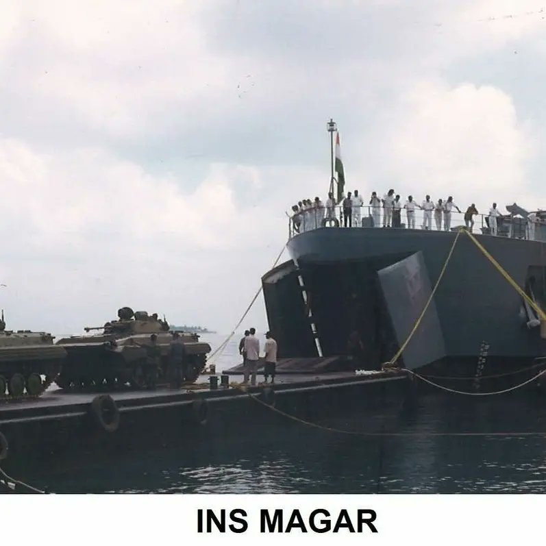 #HarKaamDeshKeNaam #IndianNavalHistory #ThisDayThatYear On this day, on 18 July 1987, INS Magar (Pennant No. L-20), a Landing Ship Tank (Large) {LST(L)} was commissioned by RH Tahilianithe then #CNS, at #GRSE yard, Calcutta, with Commander DB Roy as her first Commanding Officer.