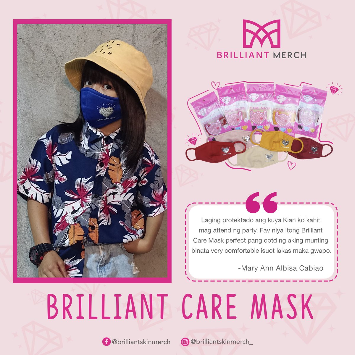 Pati ang chikiting na si Kuya Kian nagustuhan ang Brilliant Care Mask. 😍 Pwedeng pwede pang OOTD, 🥰 comfy at protected pa sila kay Brilliant Care Mask.  😷✨

#BrilliantMerch 🛍
#TatakBrilliant 💎
#MasMakinangNa2021 ✨