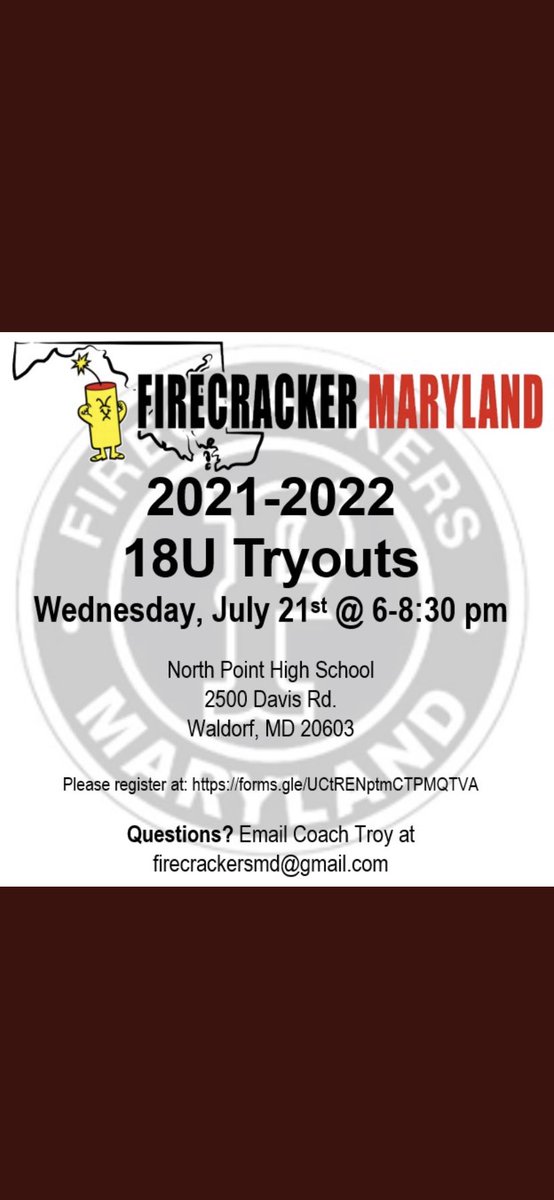 Tryouts for Maryland Firecrackers is this Wednesday, DM me for questions!!🧨🧨 #fcfamily
