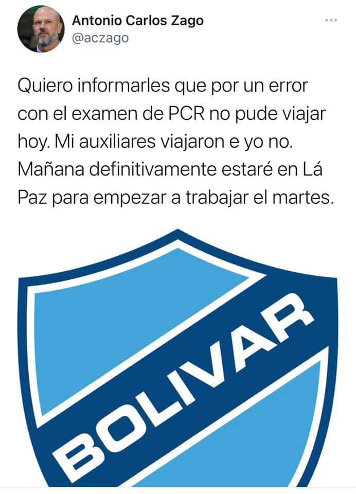 #Bolívar #DivisiónProfesional
El estratega de la academia llegará mañana a la ciudad de La Paz.
