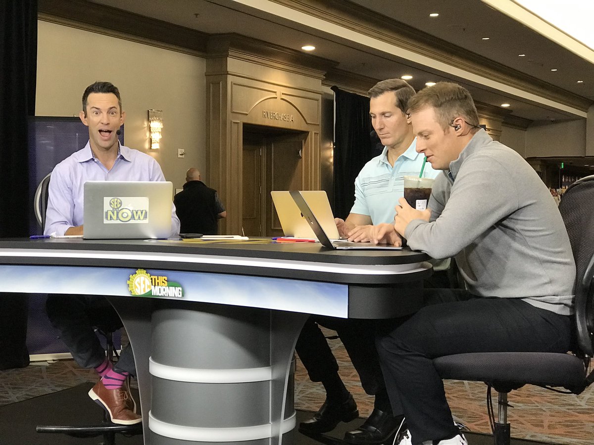 BrooksAD's tweet photo. Also, please enjoy one of my favorite #SECKickoff traditions: @PeterBurnsESPN catching me trying to take a candid photo 🤣 https://t.co/WLI21xYPiy